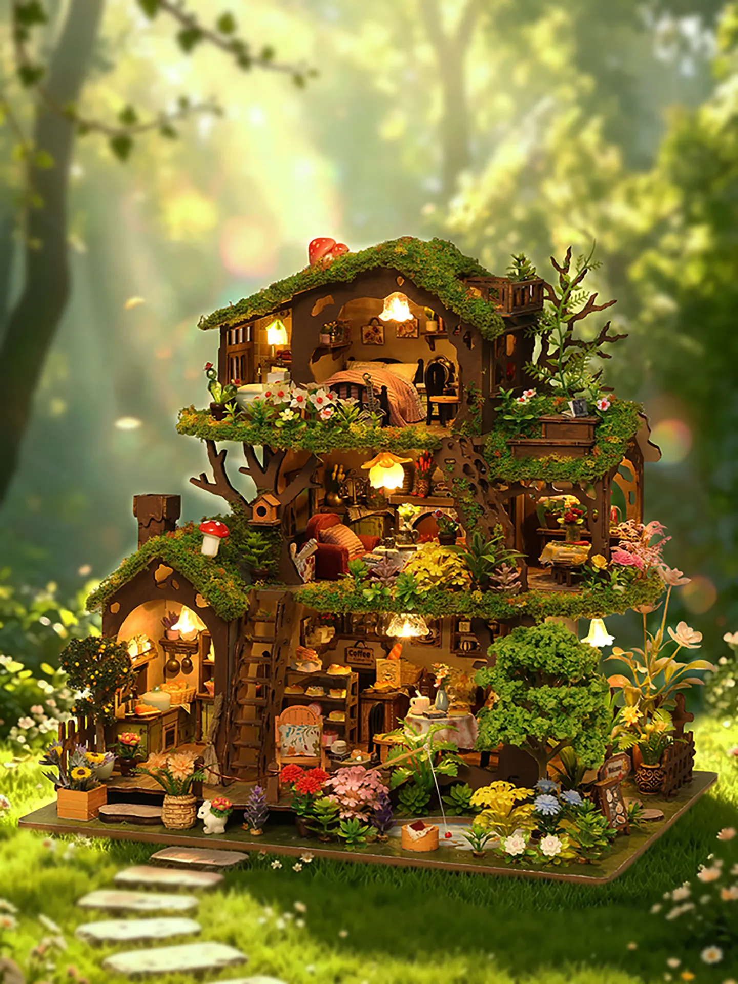 NEW   DIY Hand-assembled Model Living Room Ornament Miniature Scene Gift