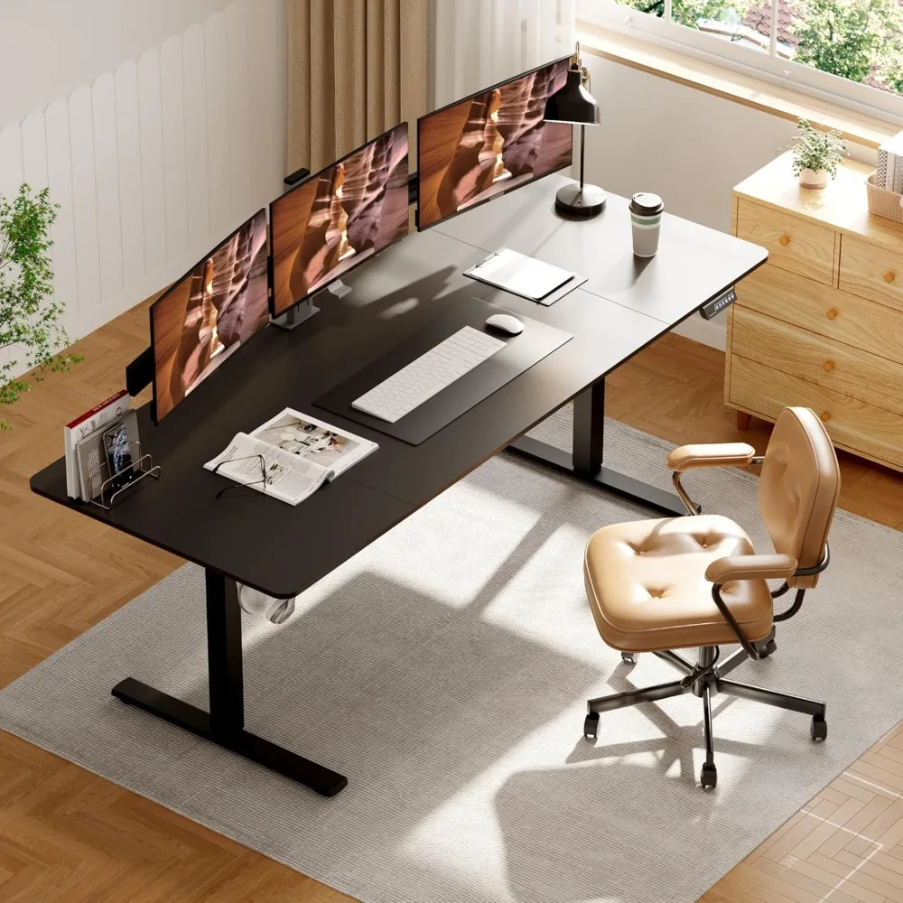 Large Adjustable Standing Desk, 79x31 Inches with Cable Management for Home Office Computer Use