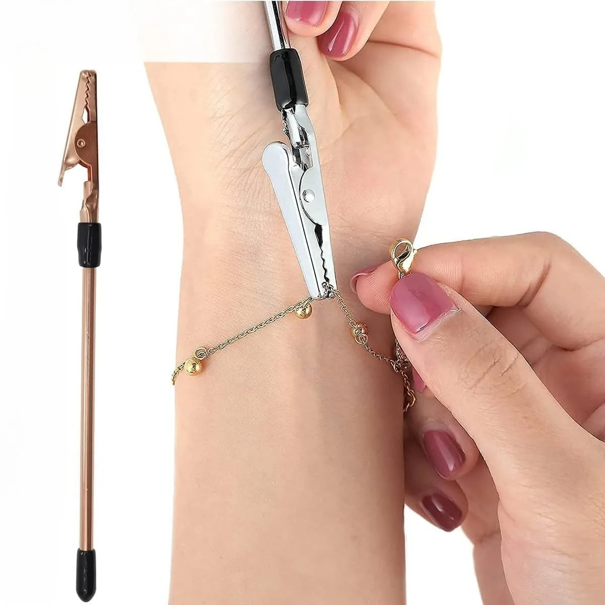 1 Pc Bracelet Helper Tool Necklace Bracelet Jewelry Clasp Helper Clips for Bracelets Fastener Helpers Assistant Tool for Women