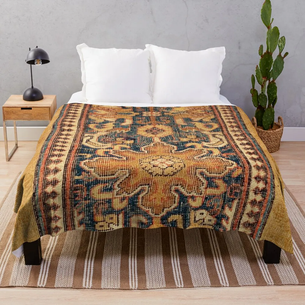 

Turkmenistan Rug, Central Asia Print Throw Blanket Blankets For Bed blankets and throws wednesday Blankets