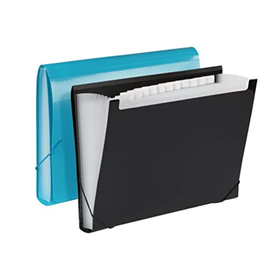 ملف توسيع بلاستيك أكسفورد 7 منظم ملفات الجيب مع سلك رفرف لمجلد الأكورديون الورقي بحجم الرسالة مع علامات تبويب متينة B