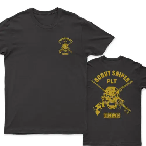 US Marine Scout Sniper platoonT Shirt. High Quality Cotton, Breathable Top, Loose Casual T-shirt Sizes S-3XL