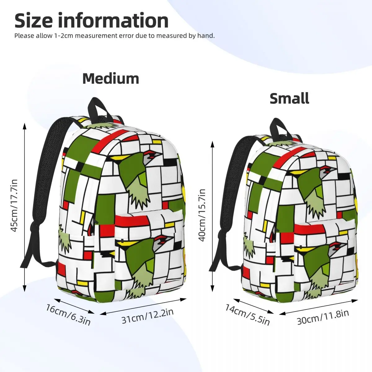 Piet Mondrian Minimalist De Stijl Modern Art Backpack Daypack Large Capacity BookBag School Bag Shoulder Bags for Boys Girls