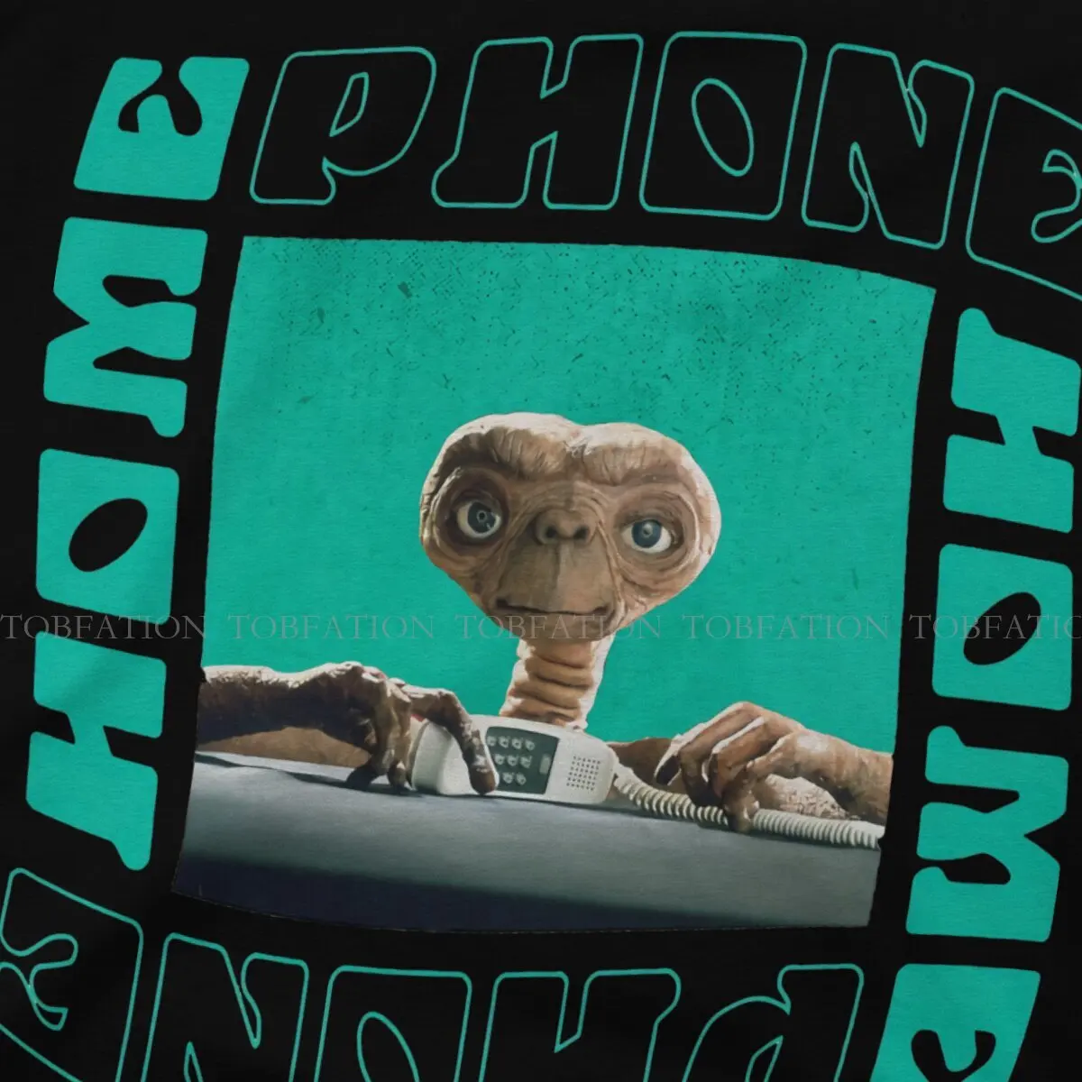 ET The Extra earland Movie Phone Home Retro Box Outline camiseta Vintage Grunge para hombres, camisetas de algodón de gran tamaño