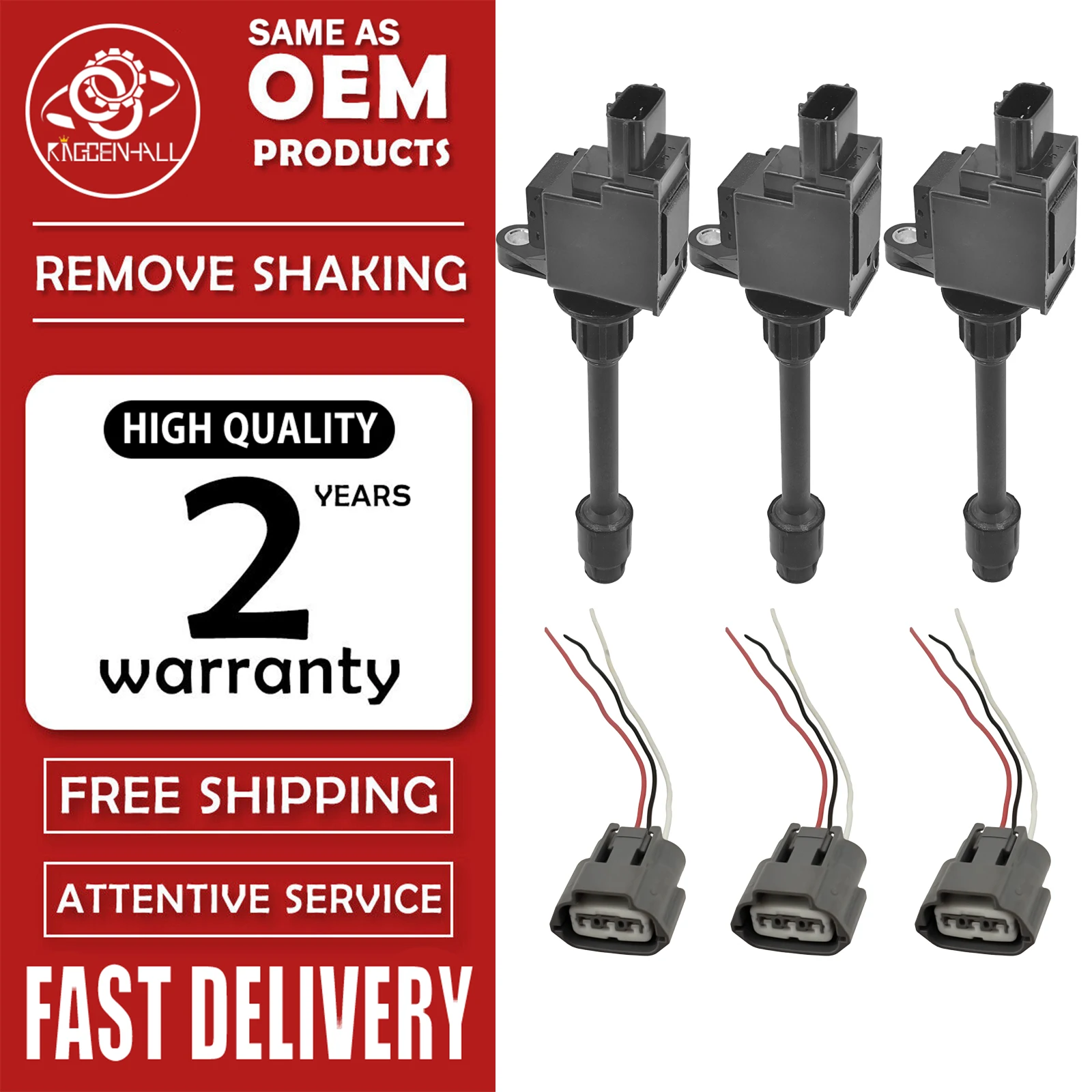 

3pcs New Ignition Coil+plug Compatible with Infiniti I30 Nissan Maxima 3L Replacement Of 224482Y000 224482Y00 224482Y001