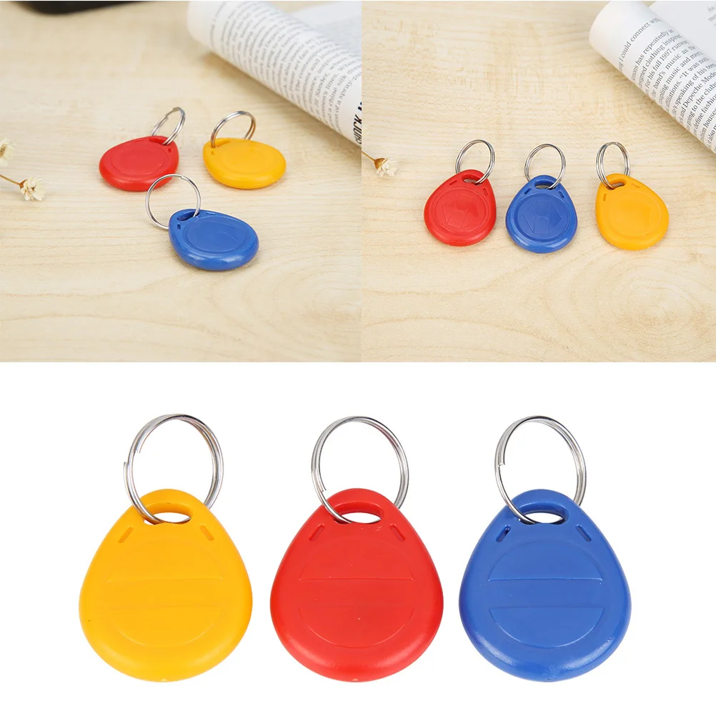 3Pcs Rfid Keyfobs Id Token Tag Door Access Control Security Lock Entry Attendance Yellow Red Blue Id Card Card