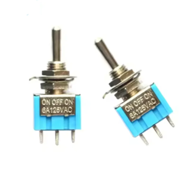 Small toggle switch MTS-103 3-pin 3-speed single link three throw shaking head toggle switch without nut