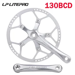 Litepro Square Connecting Rods Crankset 130 BCD Chainring 45T 47T 53T 56T 58T Bicycle Crank and Chainwheel for Gravel Road Bike