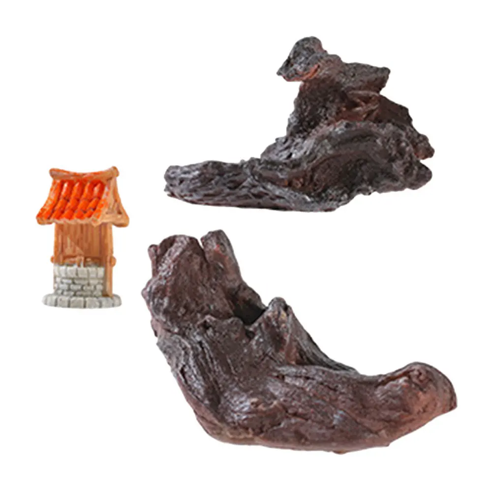 

3Pcs Realistic Artificial Driftwood Branches Aquarium Decor Fish Tank Log Habitat Decorations Resin Craft Fish Cave Reptile