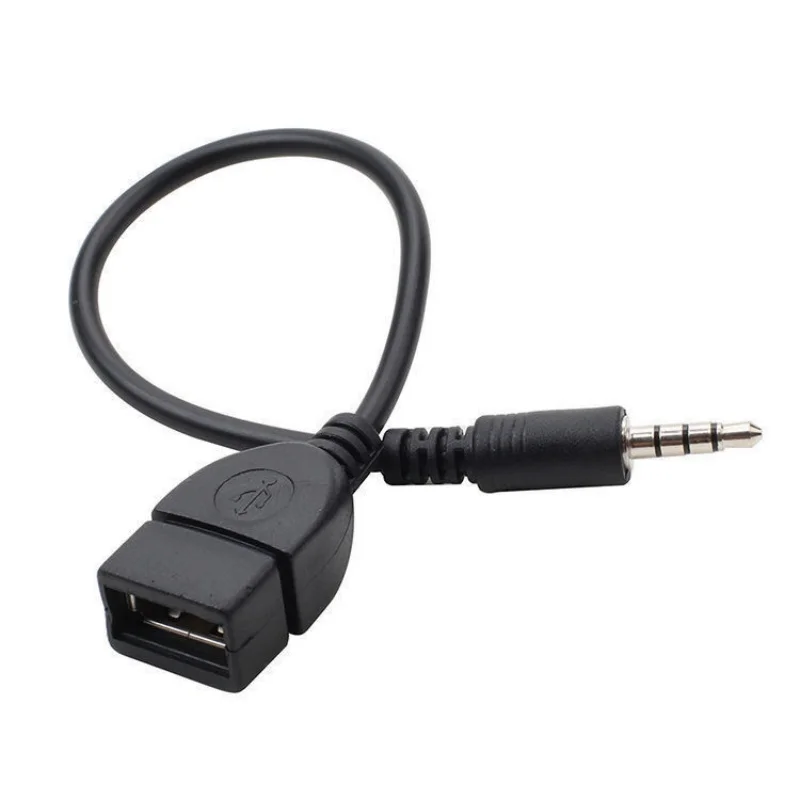 0.2m USB to 3.5mm Aux Audio Cable OTG TPE Cable Female to Male Jack Adapter for Car Speakers Usb Flash Disk All 3.5 Devices