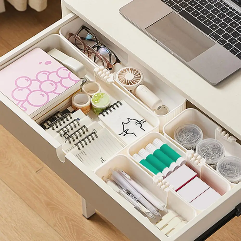 Bathroom Drawer Organizer Versatile Storage Solution Expandable Underwear Storage Box with Capacity Simple Assembly for Sundries