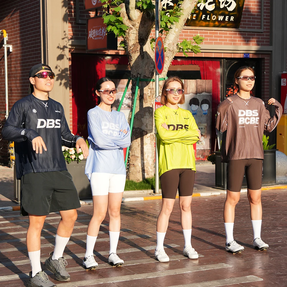 BCBE-ING DBS Fahrradtrikots mit langen Ärmeln, atmungsaktives Mesh, schnell trocknend, Übergröße, Fahrrad-T-Shirts, Radtrikot, Fahrradbekleidung – Detail 4