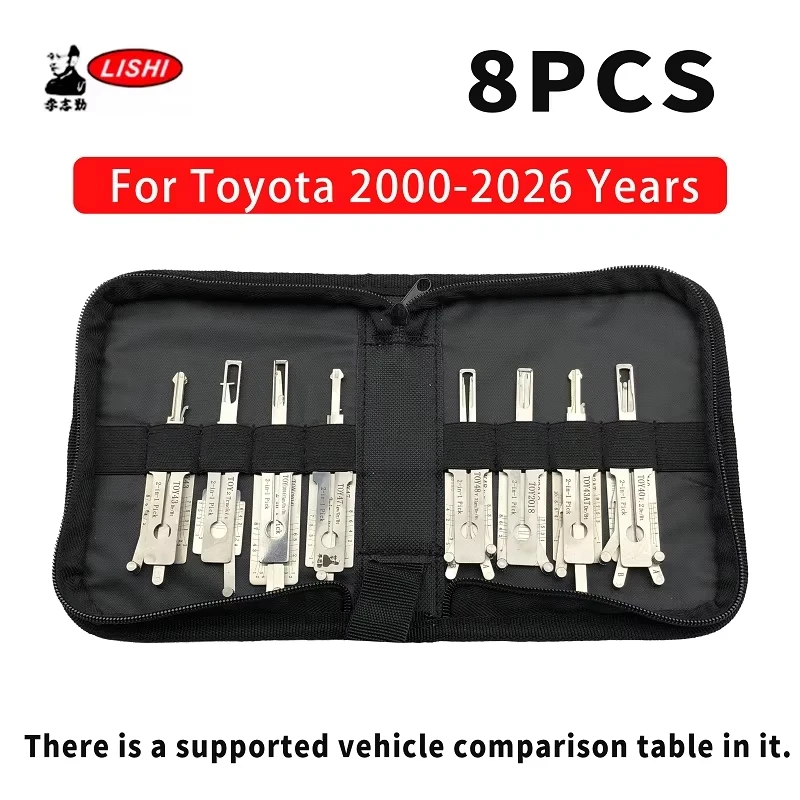 8PCS For TOYOTA 2000-2026 Years Lishi 2in1 Decoder For Corolla TOY43AT TOY43 TOY48 TOY2018 TOY2 TOY2014 TOY47 Locksmiths Tool