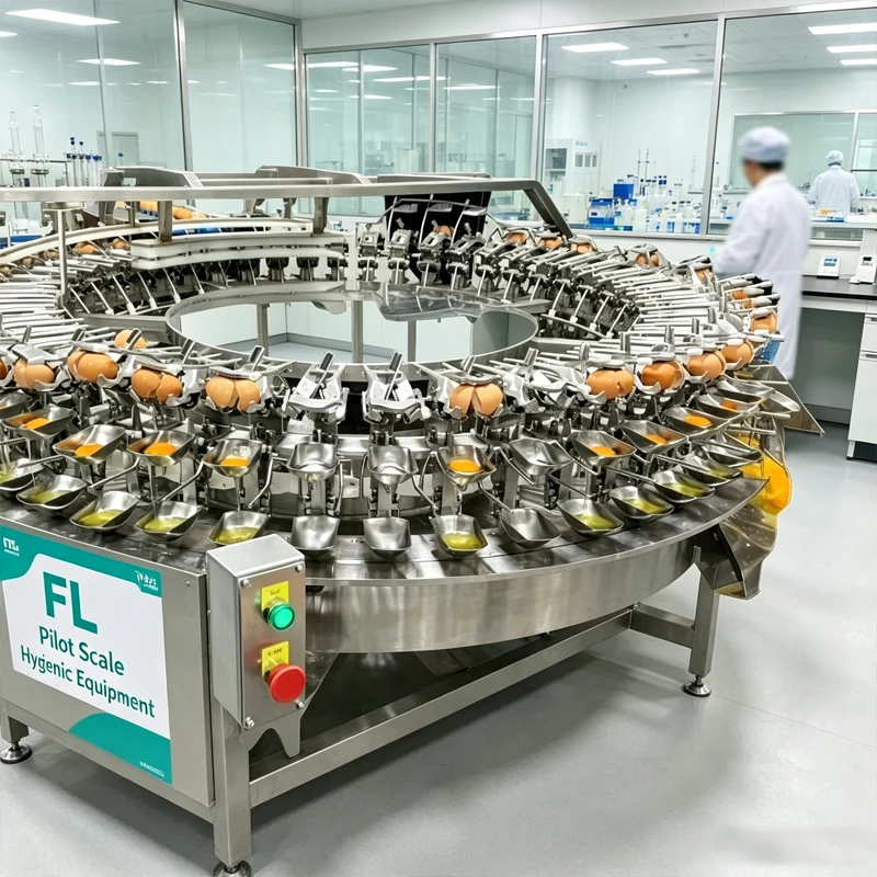Pilot Scale Egg Breaking Separator Stainless Steel Rotary Egg Processing Line Hygienic Customized