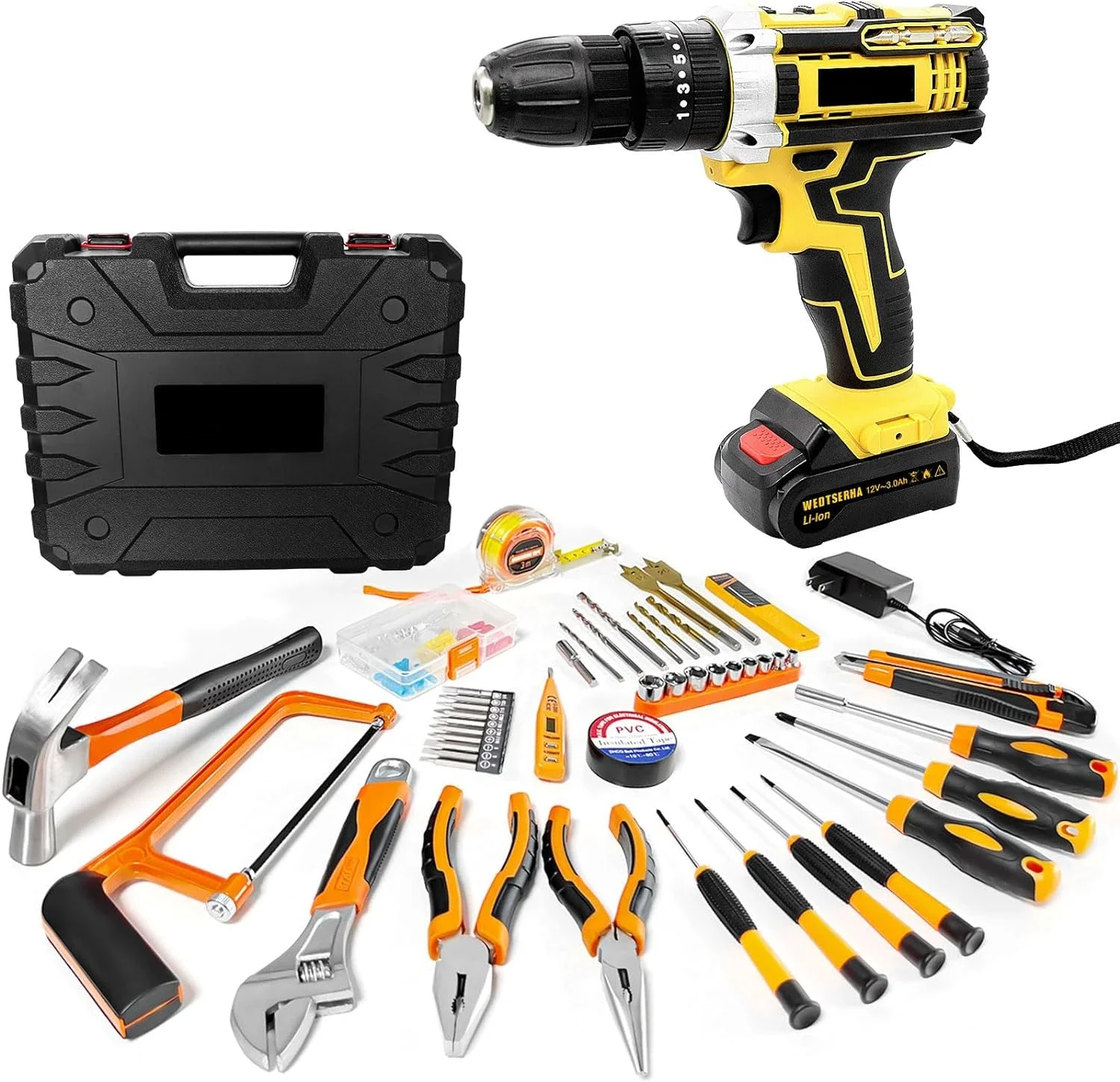 

Professional 12V Cordless Drill Tool Kit Set With Power Drill Driver, Complete Tool Kit for Household DIY Projects, Premium Hand