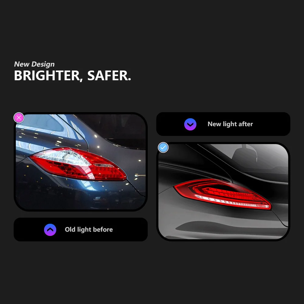 Car RGB Rear Lights For 2010 2011 2013 2013 Porsche Panamera Led Tail Lights 970 970.1 Modified Accessories