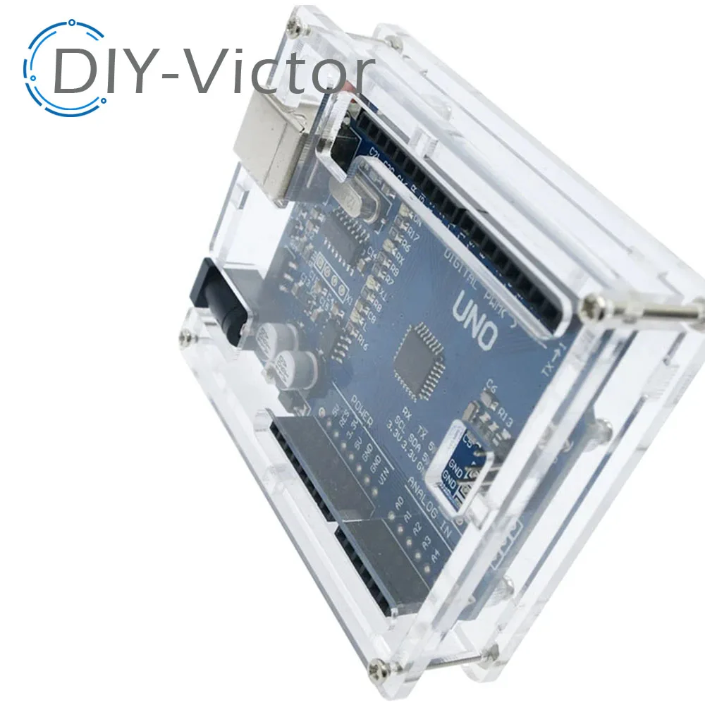 For Uno R3 Case Enclosure Transparent Acrylic Box Clear Cover Compatible with Arduino UNO R3