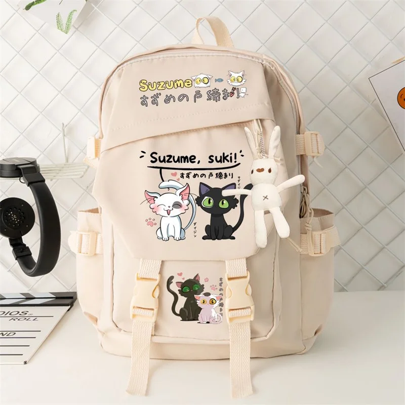 Suzume Daijin Cartoon Backpacks Teenarges Schoolbag Bookbag Anime Men Women Fashion Outdoor Shoulder Laptop Bags Mochila