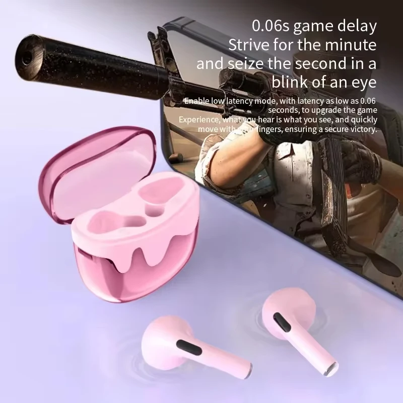 New Ice Cream Bluetooth Earphones  In-Ear Semi-Transparent Long Battery Life Convenient Small Cute HIFI Sound Quality