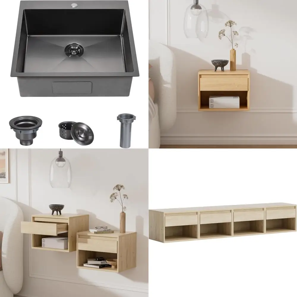 

Stainless Steel 25x22 Inch Deep Single Kitchen Sink, RV Laundry Utility Basin, Topmount Square Design with Large Capacity