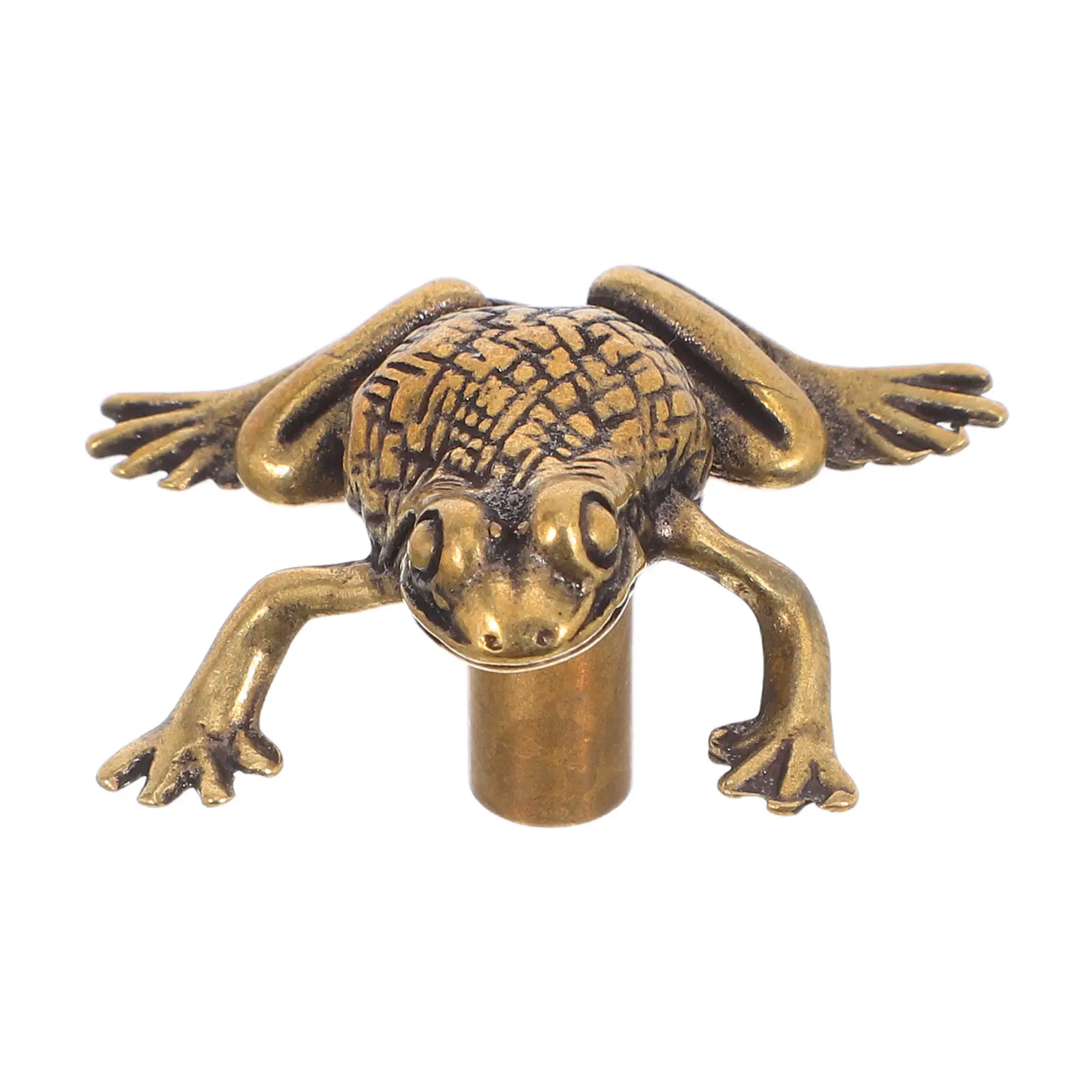 Brass Frog Door Handle Vintage Chinese Animal Cabinet Pull for Bedroom Wardrobe Drawer Decor Retro Feng Shui