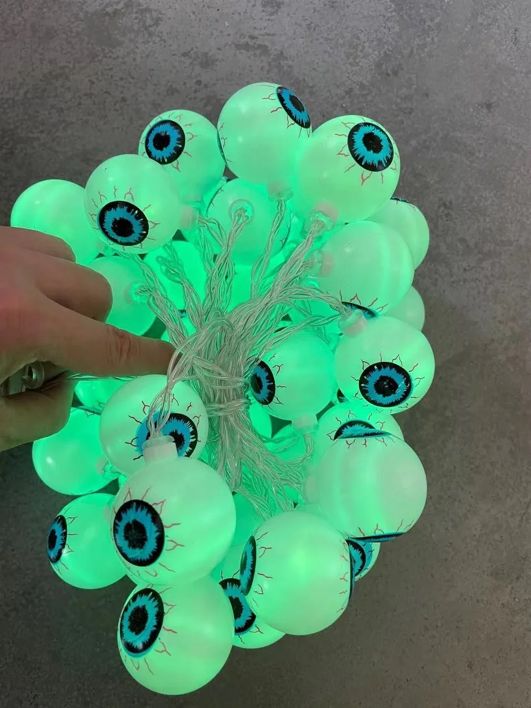 LED 컬러 조명 할로윈 장식 조명, 유령 눈 분위기 전구, 유령 휴일 축복, 작은 컬러 조명