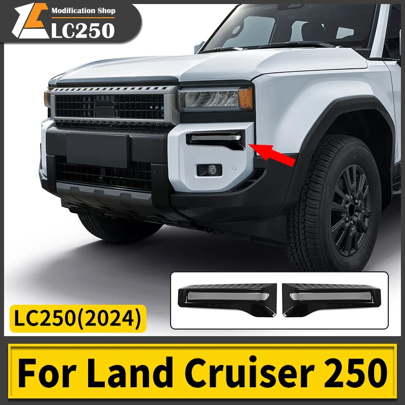 

For Toyota Land Cruiser 250 2024 1958 Prado LC250 First Edition Fog lamp upper Decoration panels,Exterior Upgraded Accessories