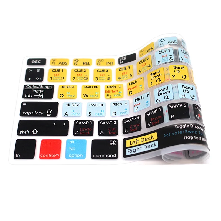 HRH Serato Scratch LIVE Spanish Hotkey Shortcuts Silicone Keyboard Cover Protector Skin For Mac Air Pro Retina 13