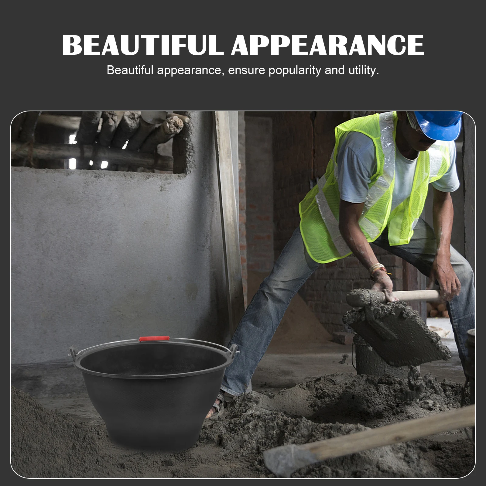 

Construction Grey Bucket Buckets Garden Cleaning Plastic Cement Mixing Tub for Concrete Storage