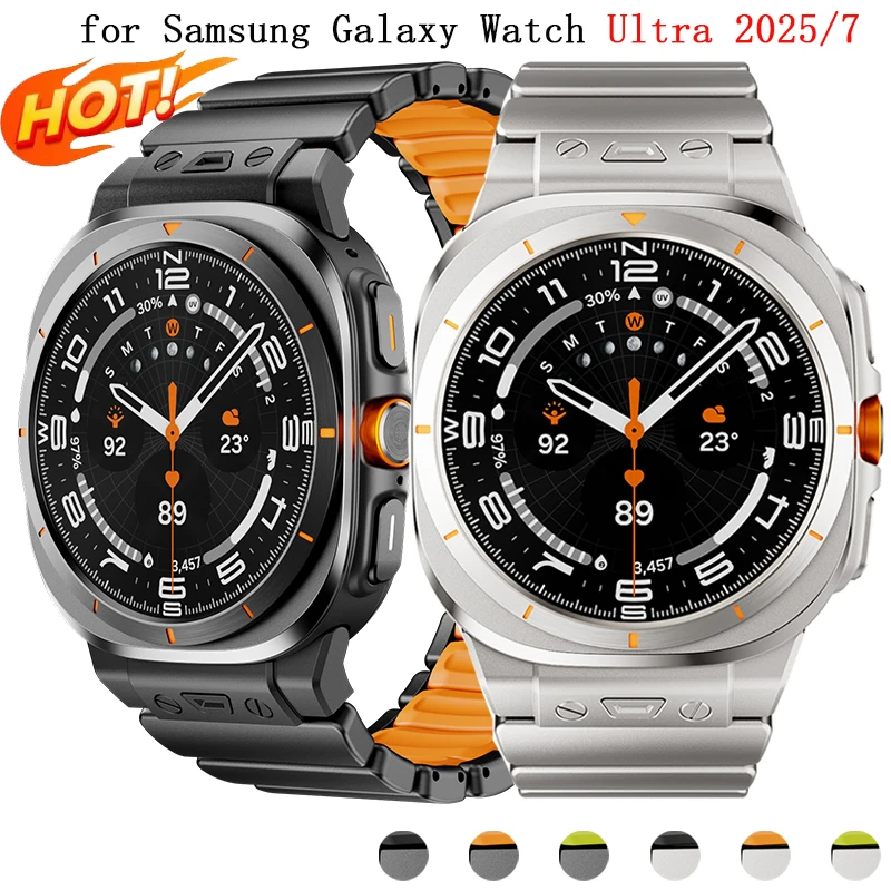 

Роскошный титановый ремешок для Samsung Watch Ultra 2025 2024 47 мм, магнитный деловой ремешок для Galaxy Watch Ultra 47 мм