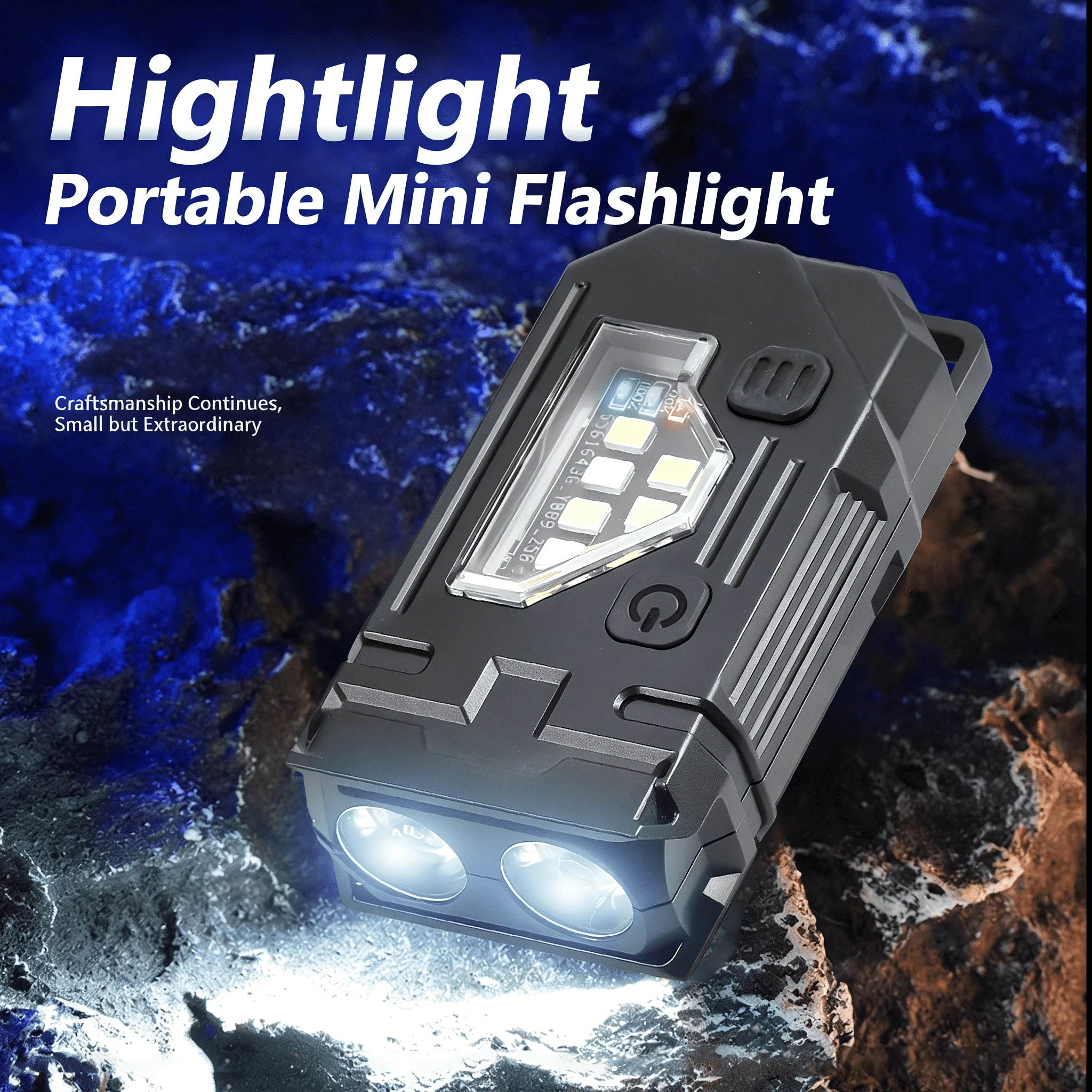 Multi Functional COB Flashlight Adjustable-Angle LED Outdoor Flashlight Portable Keychain Outdoor Portable Flashlight