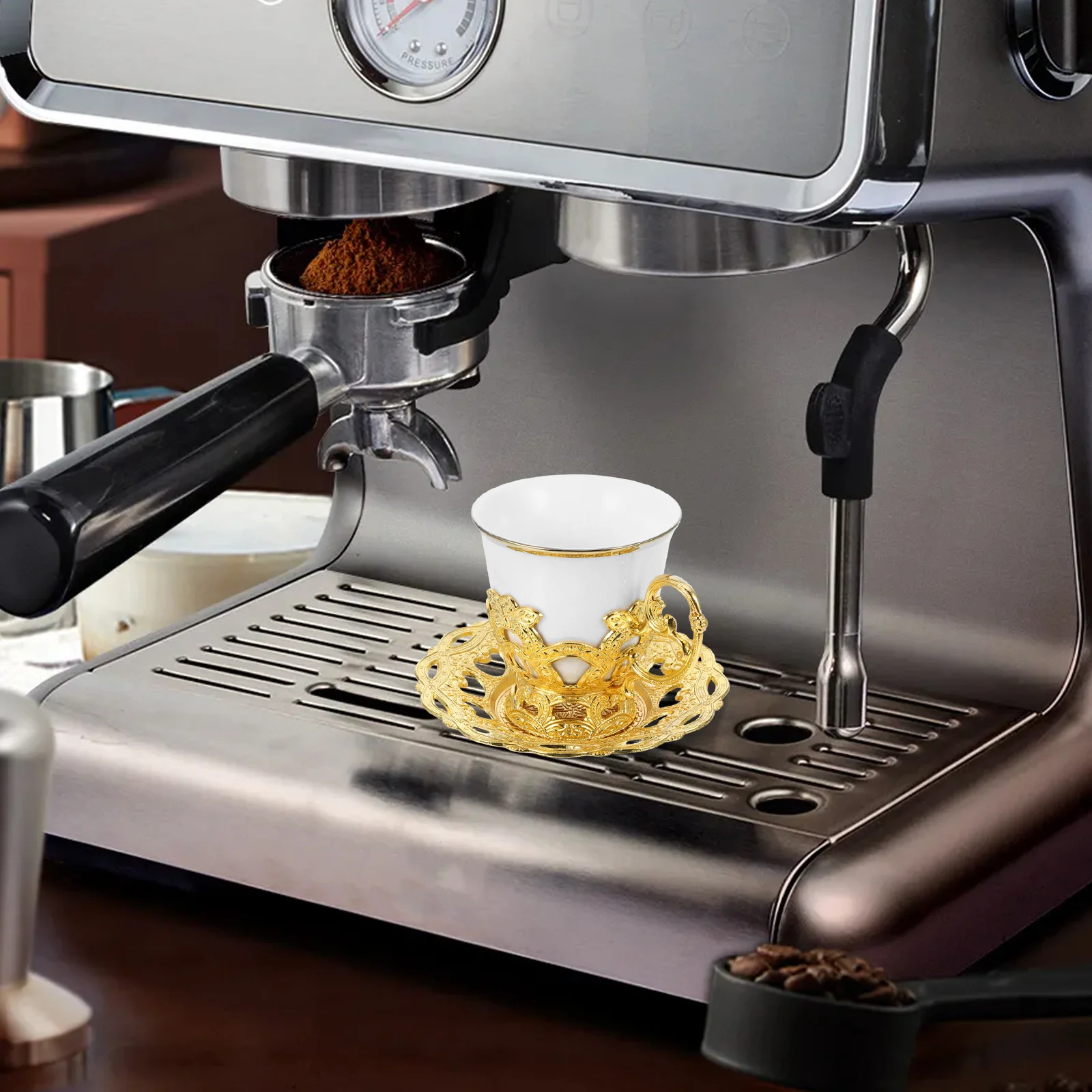 

Cappuccino Cups Set Turkish Coffee Cup Saucer Vintage Design Reusable Espresso Small Tea Easy Maintenance