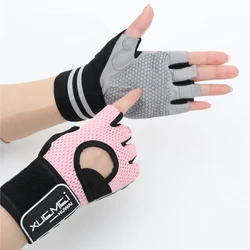 Half Finger Gym Fitness Gloves with Wrist Wrap Support for Men Women Crossfit Workout Power Weight Lifting Equipment