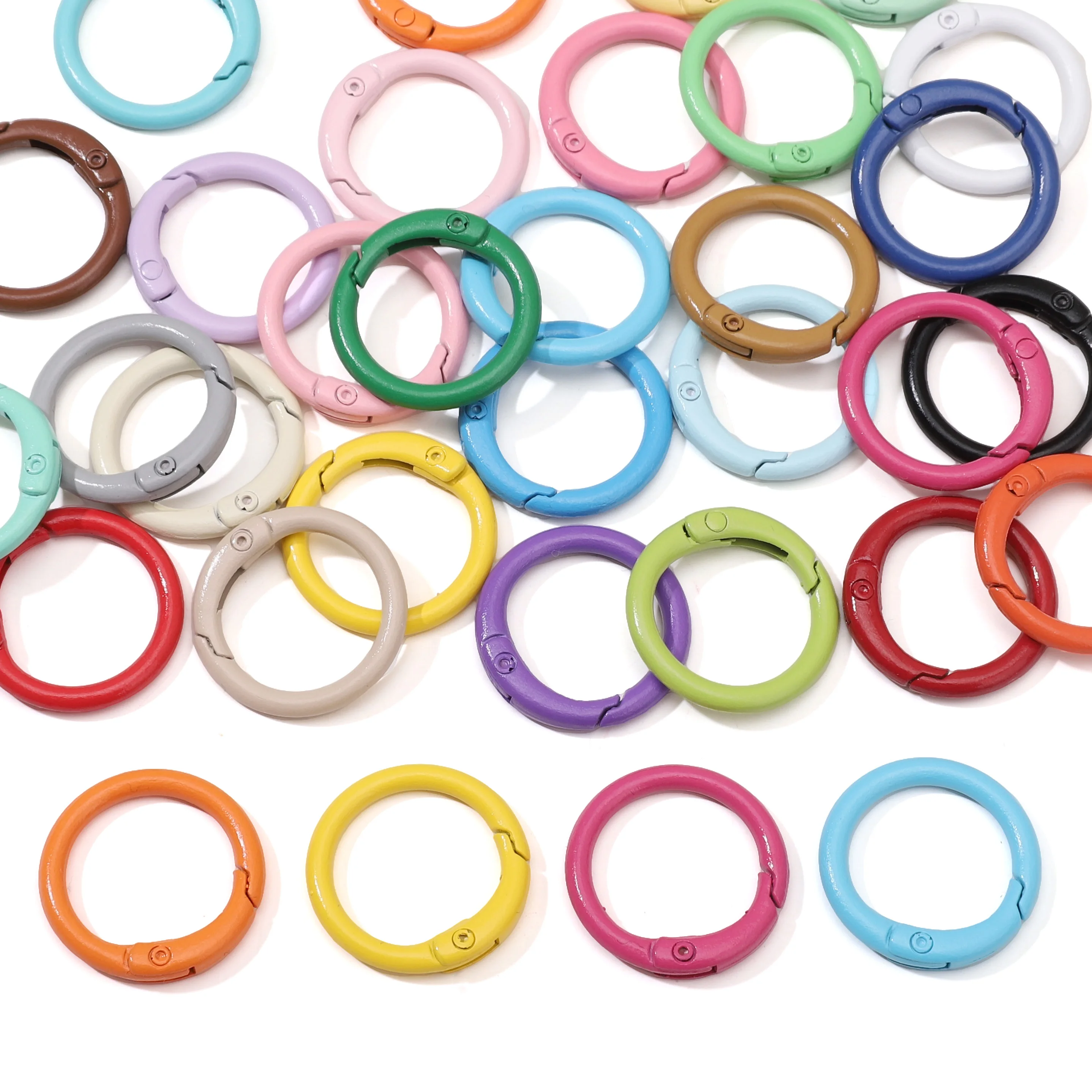 5Pcs Colorful Alloy O Ring Keychain