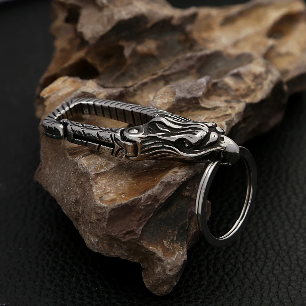 Fashion Creativity Eagle Keychains for Men Boy Punk Stainless Steel Animal Keychain Locomotive Personality Accessories Jewelry