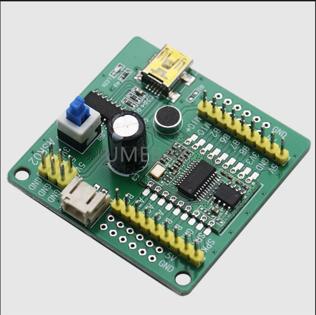 5pcs,Integrated circuit. ASR02 Speech Recognition Module Serial Port Burning Intelligent Customizable Entry Speech Broadcast