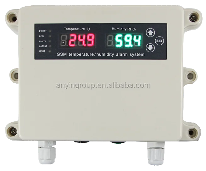 Gsm security system external sensor digital temperature thermostat controller with humidity controller