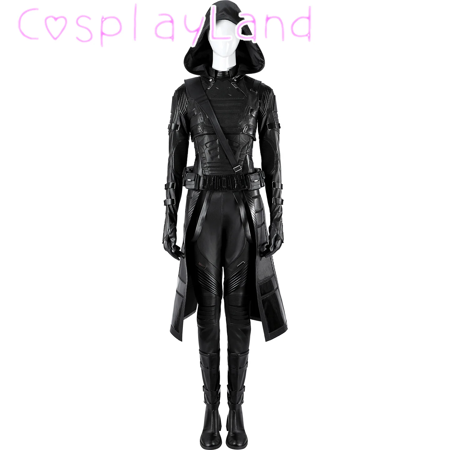 Ghost Cosplay Costume Leather Top Pants Full Set Christmas Halloween Comic Con Women Battle Suit Black Bolts Costume Custom Made