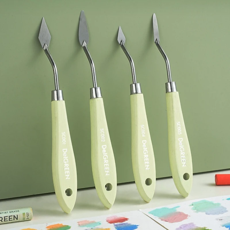 Artist Stainless Steel Oil Painting Knives High Flexibl Spatula Palette Mixing Knife Scraper Art Acrylic Gouache Drawing Tool