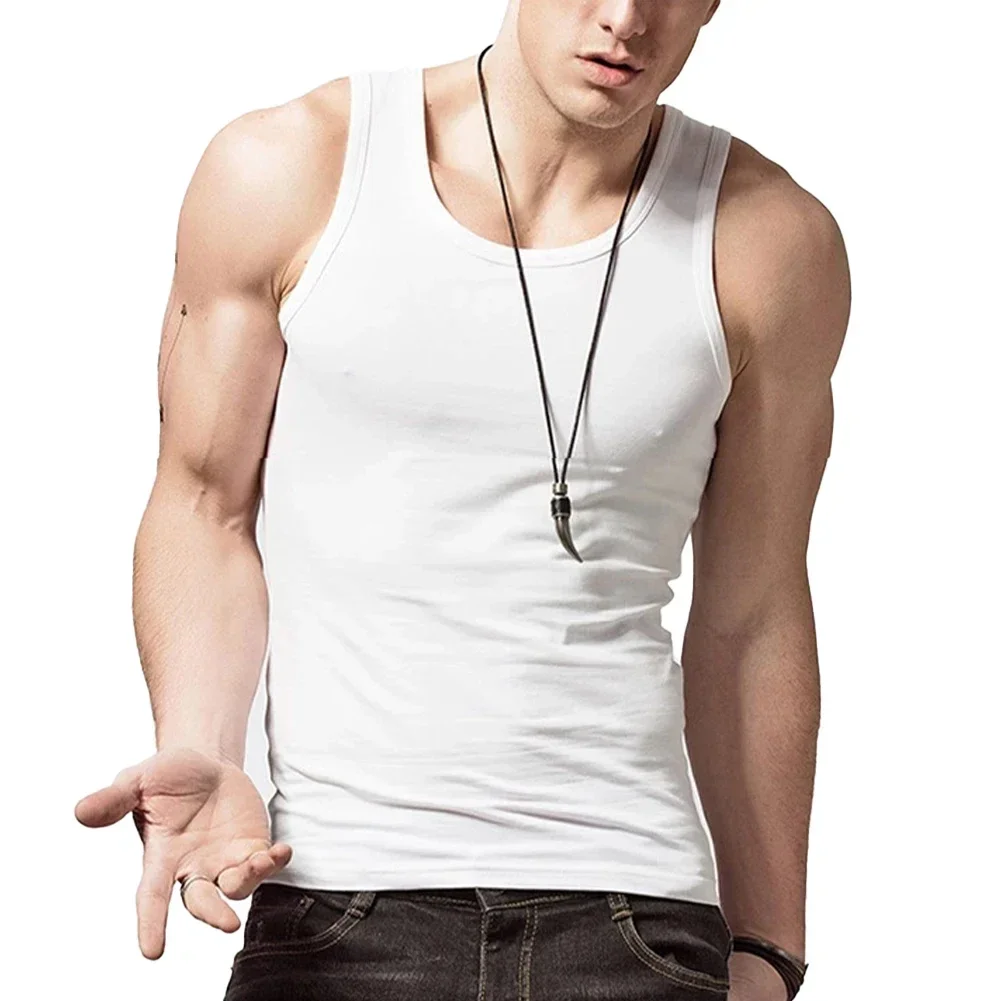 Fashion Vest Tank Casual Comfortable Fashion Fit Fitness Mens Muscle Outdoor Round Collar Slim Daily Office Male