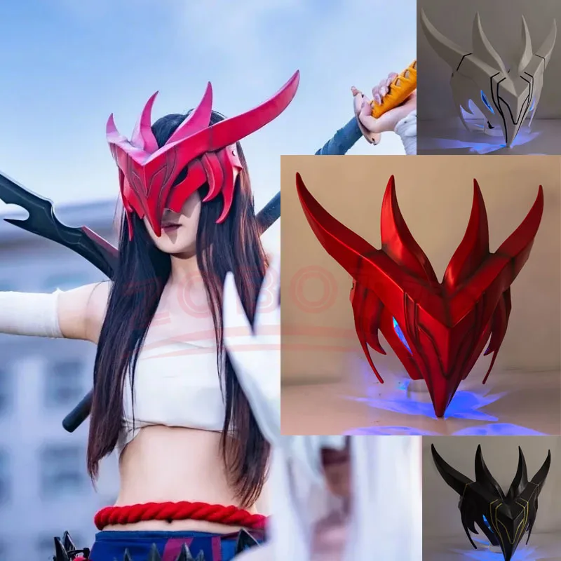 Máscara de Cosplay Yone, máscara LED para juego LoL, accesorios de juego de rol The Unforgotten Yone, máscara para fiesta de Carnaval y Halloween para hombres y mujeres
