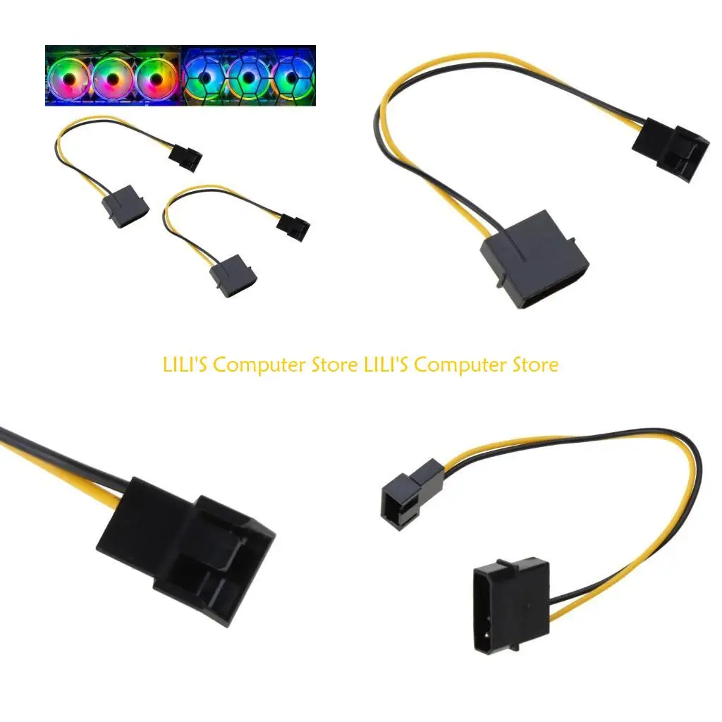 

A52B PC Fan Cable D Type Large 4-pin to 3 Pin CPU Fan Power Cable Connector