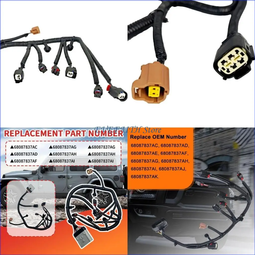 

124B 68087837AC 68087837AD 68087837AE 68087837AF 68087837AI68087837AG Reliable Vehicle Injector Wiring Assembly For 1500