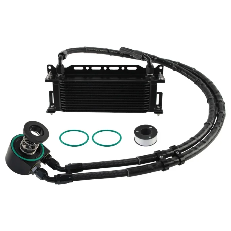 Ölkühler 8AN 13-reihiges Kit passend für Volkswagen VW Scirocco Audi Jetta Golf MK5 MK6 EA111 1.4TSI 1.6L Motor 2008–2013 Aluminium