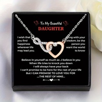 Infinite Heart Daughter Necklace - A symbol of daddy's love Comes with a personalized gift card and deluxe box