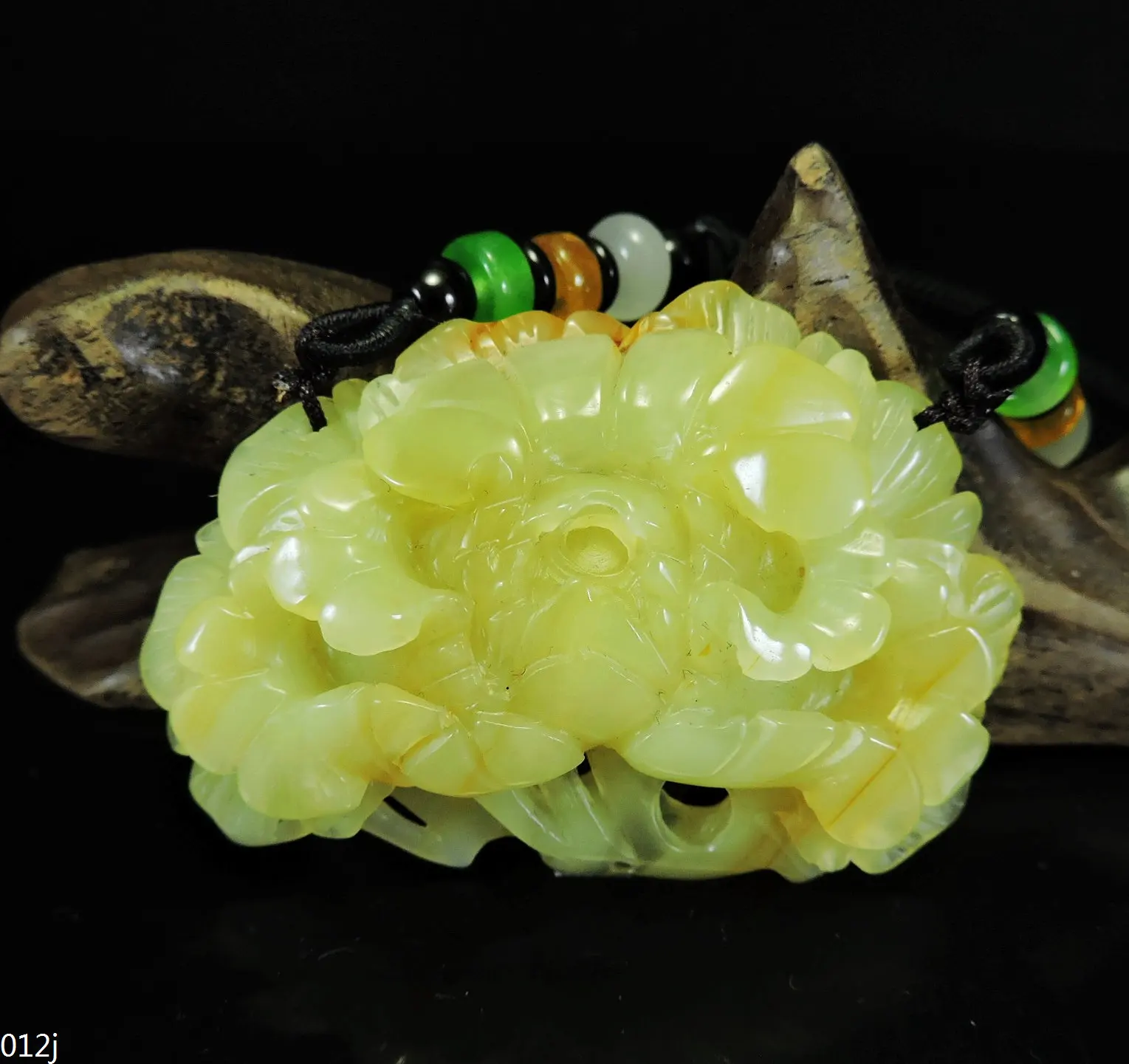 

Jade Jewelry Natural Jade Pendant Necklace Hand-Carved peony flower Jadeite Necklace Pendant Gift No Treatment 012j