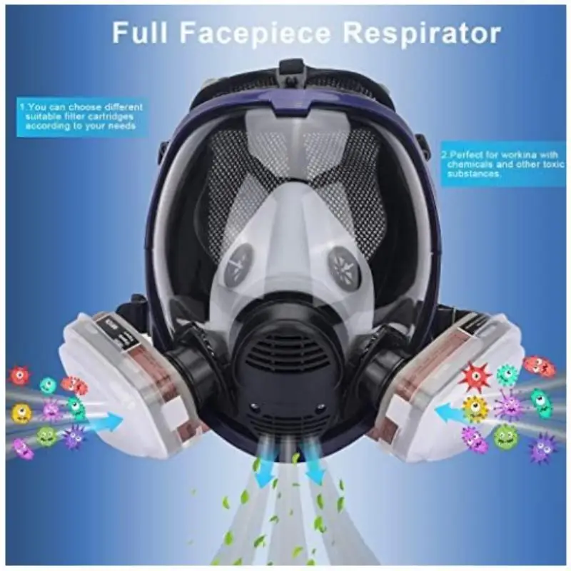 Chemical Gas Mask 6800 Dust Respirator Anti-Fog Full Face Mask Filter For Industrial Acid Gas, Welding Spray Paint Insecticide