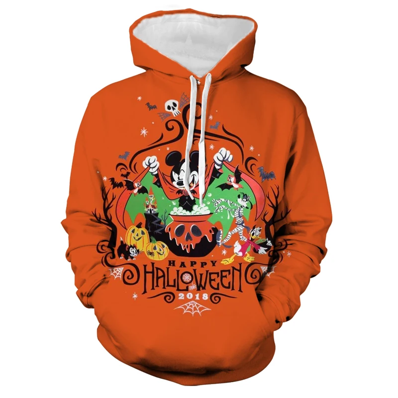 Sweat-shirt à capuche à manches longues pour hommes, nouvelle Collection d\'halloween, Harajuku, marque Disney Stitch et Mickey, imprimé en 3D,