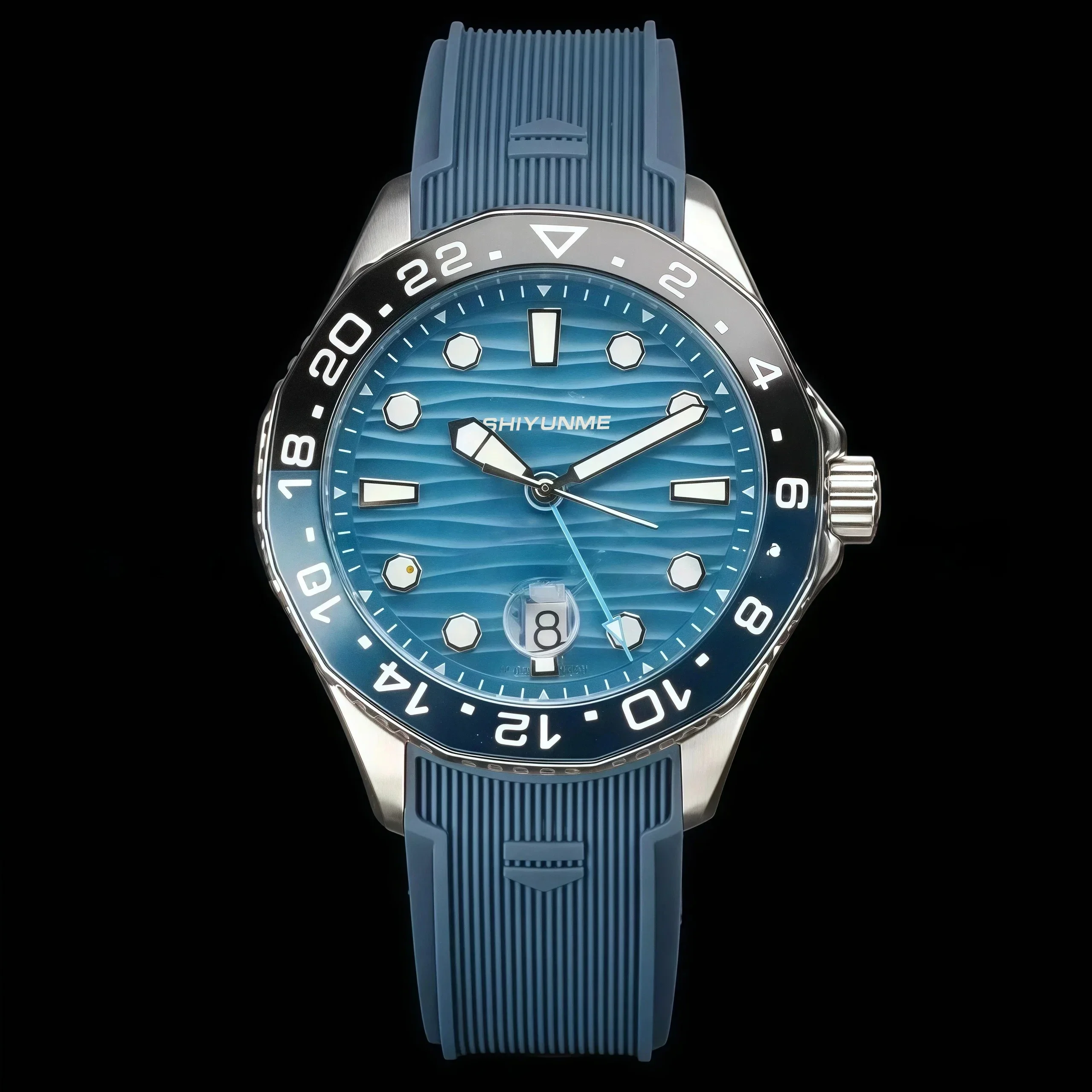 Магазин WATCH1 904L Мужские автоматические механические часы с календарем из нержавеющей стали, черный, синий, зеленый, керамический безель, сапфир