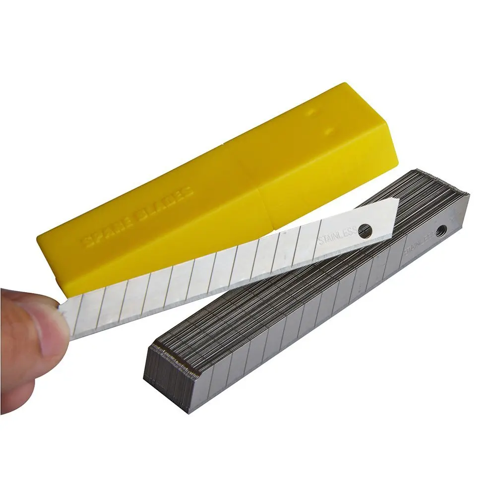 EHDIS 1/2Box Stainless Steel Blade Replacement For Utility Knife 9MM 60 Degree Spare Cut Tool Office Stationery Art Paper Cutter